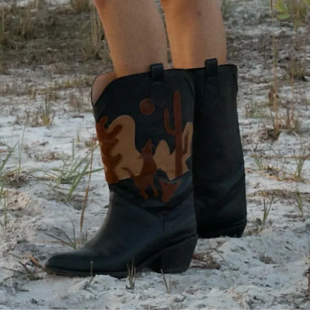 Chasing Unicorns Desperado Leather Cowboy Boots - Picture 2 of 11